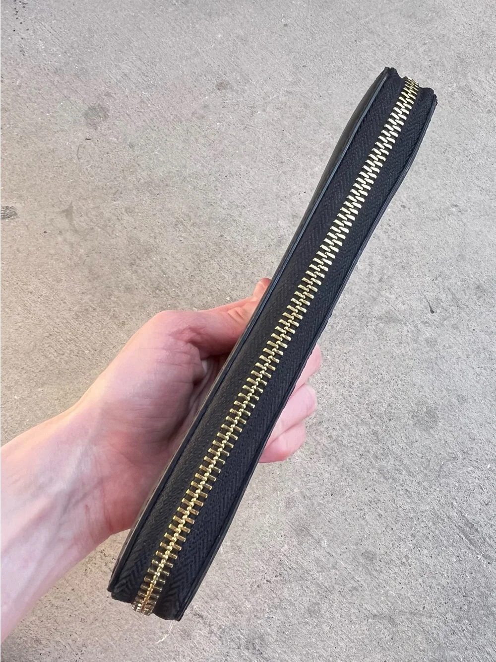 Angela Roi black zip wallet